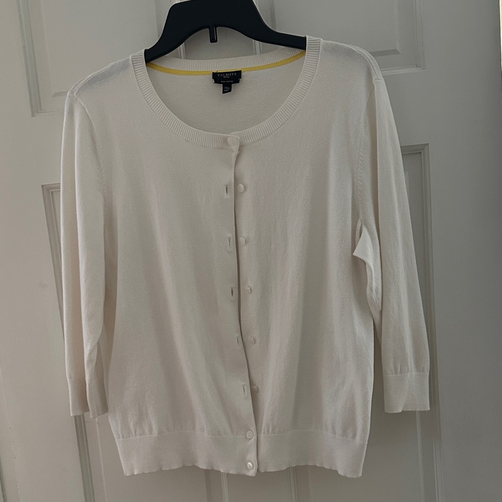 Talbots White Cardigan, PXL